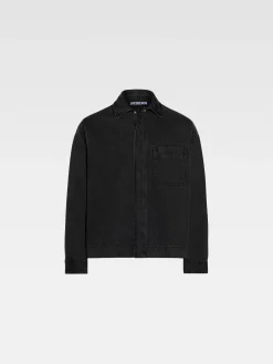 Discount Jacquemus Het de-Nîmes denim shirt Black