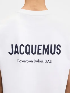Fashion Jacquemus Het Dubai T-shirt met adres DubaiWhite