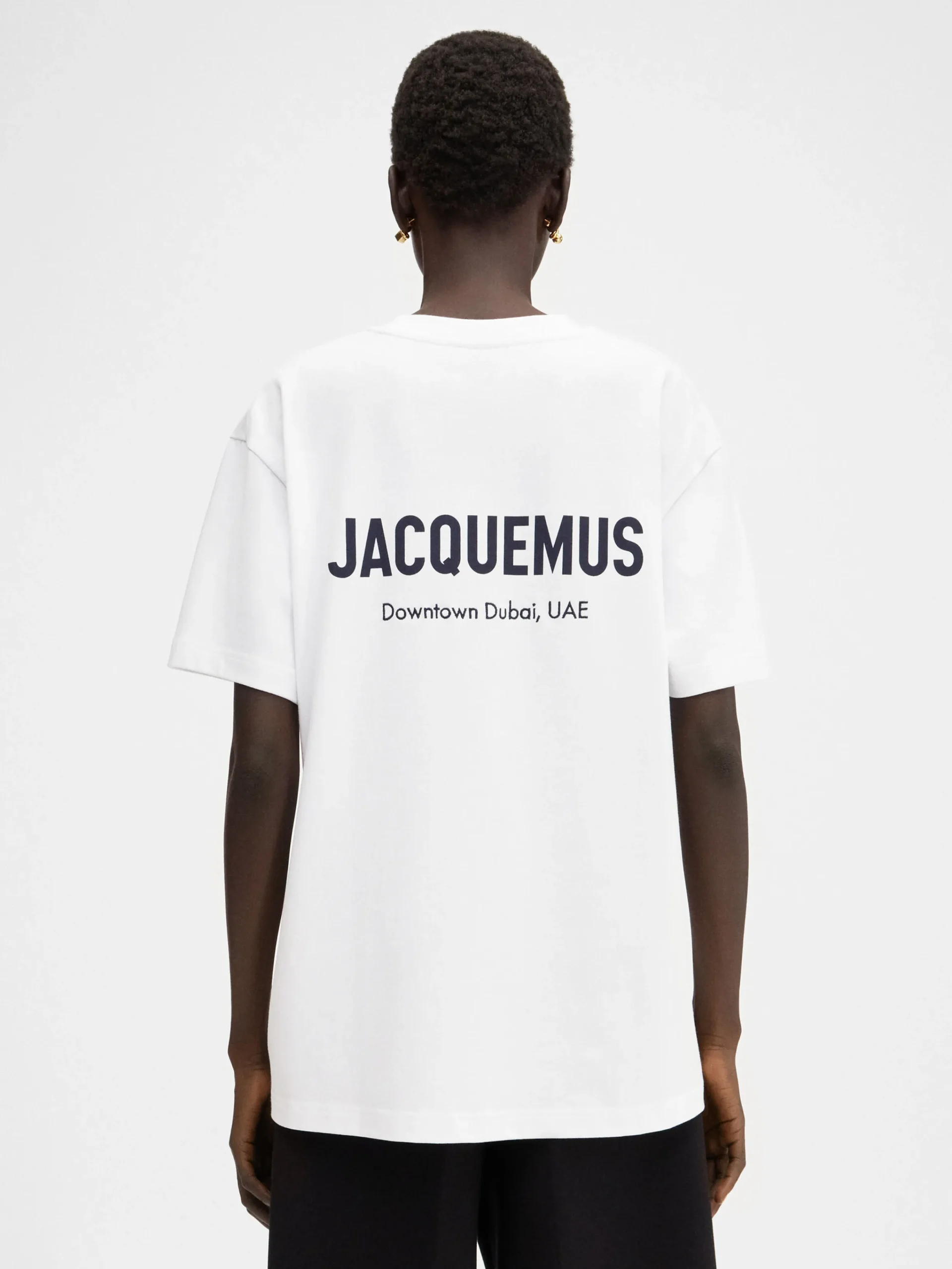 Fashion Jacquemus Het Dubai T-shirt met adres DubaiWhite