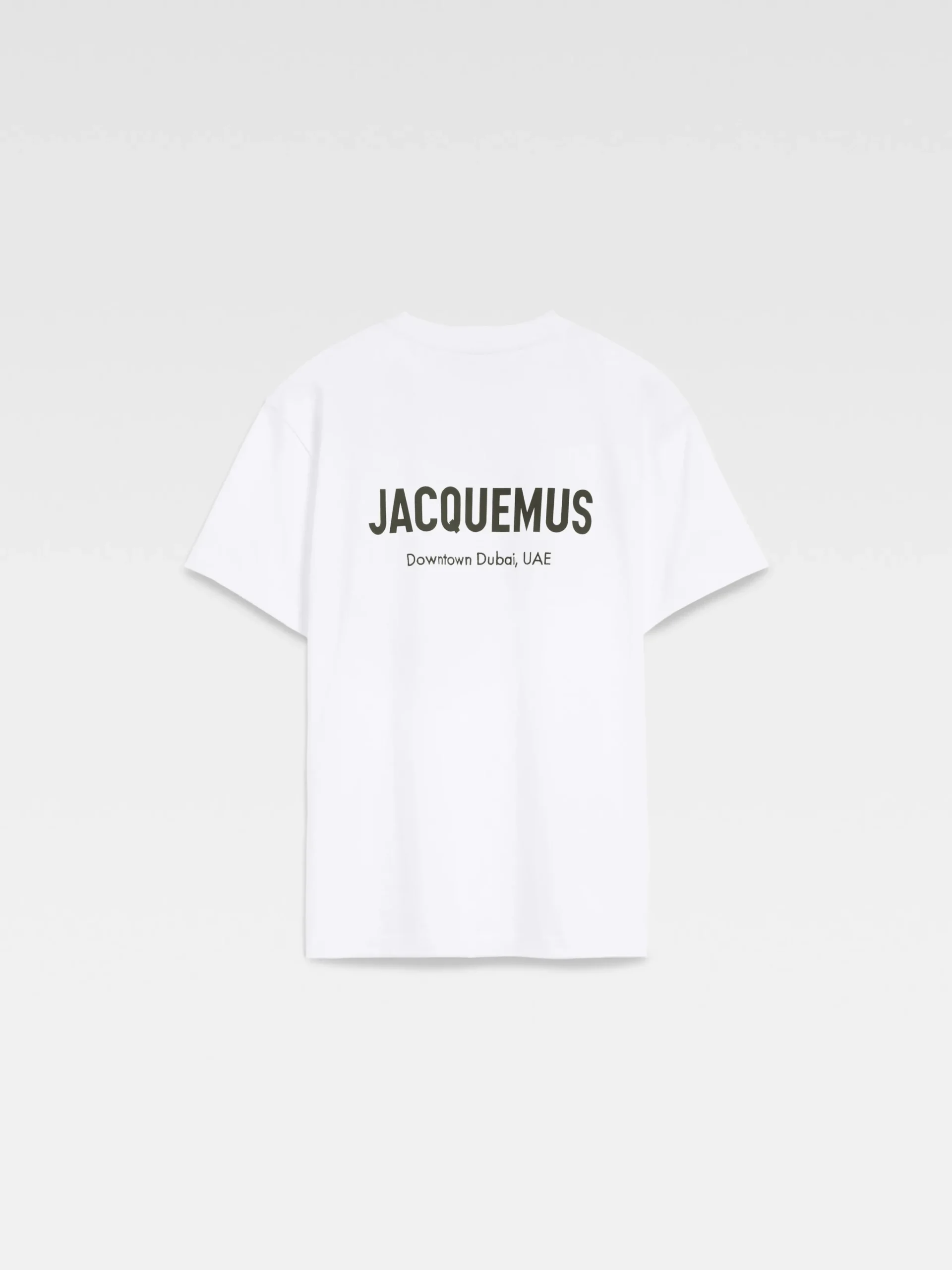 Fashion Jacquemus Het Dubai T-shirt met adres DubaiWhite