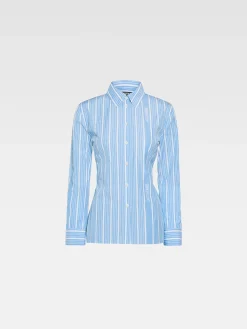Hot Jacquemus Het formele overhemd JacquardBlue/White