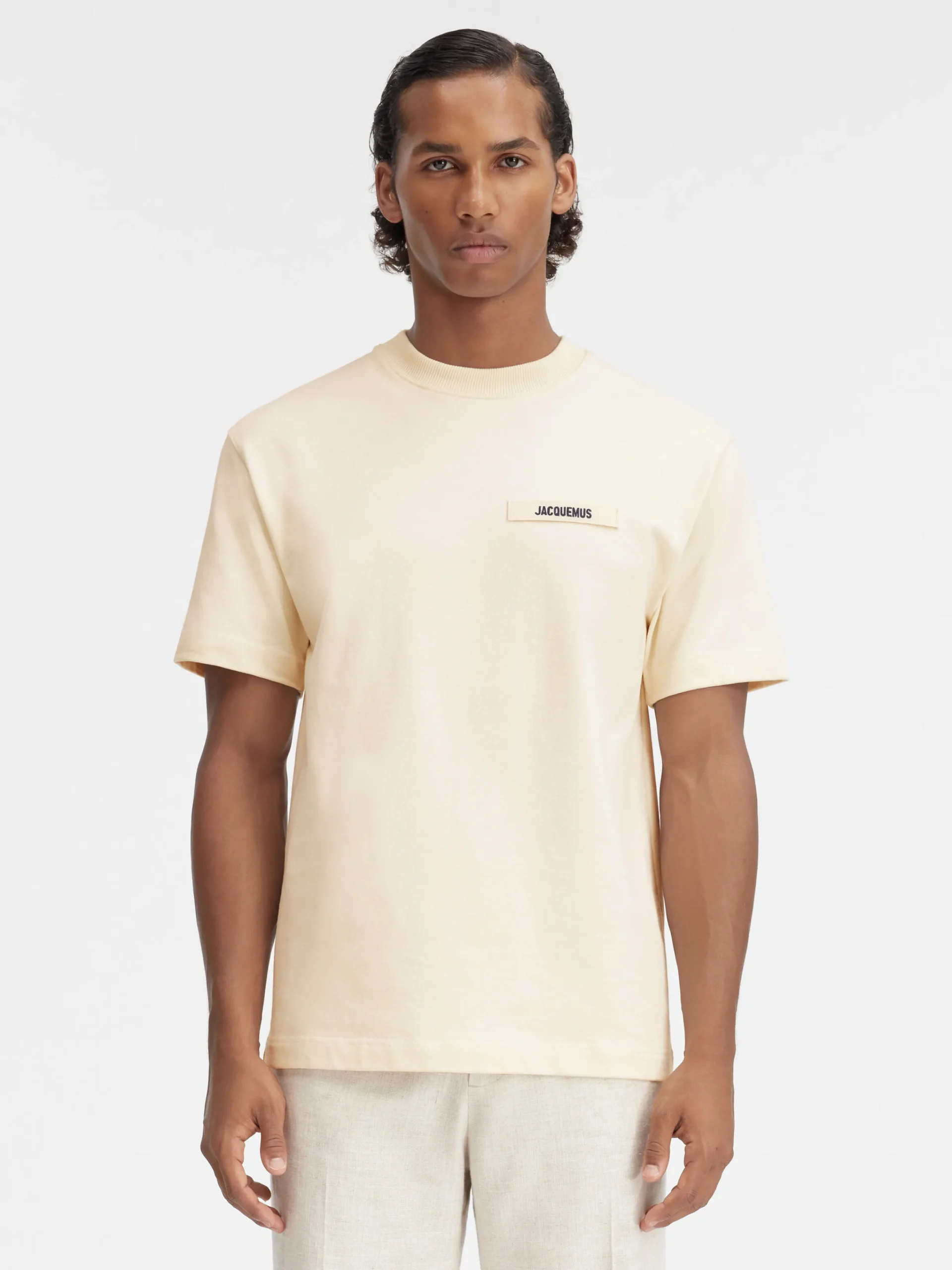 New Jacquemus Het Gros Grain T-shirt Beige