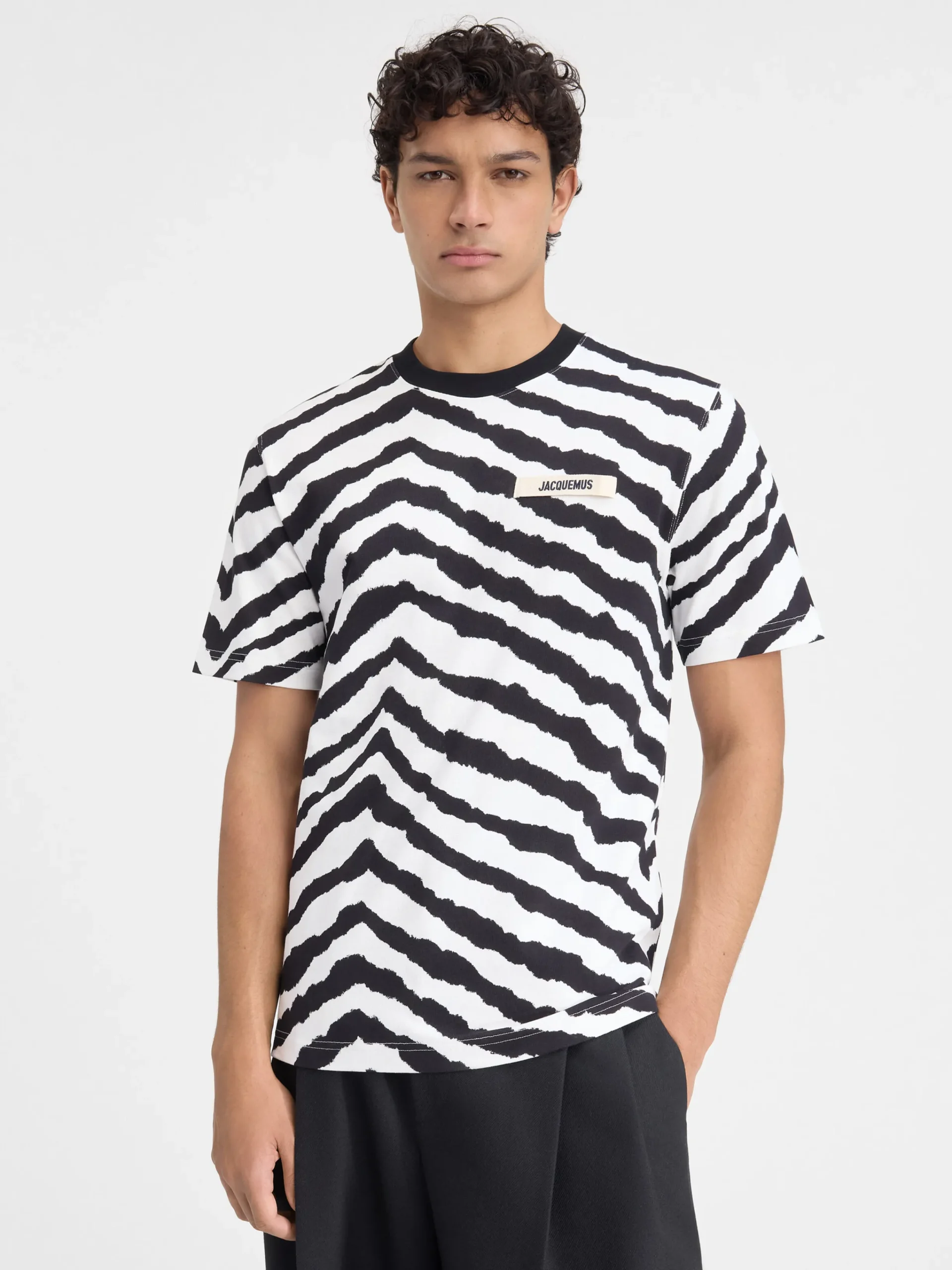 Outlet Jacquemus Het Gros Grain T-shirt Black&WhiteZebra