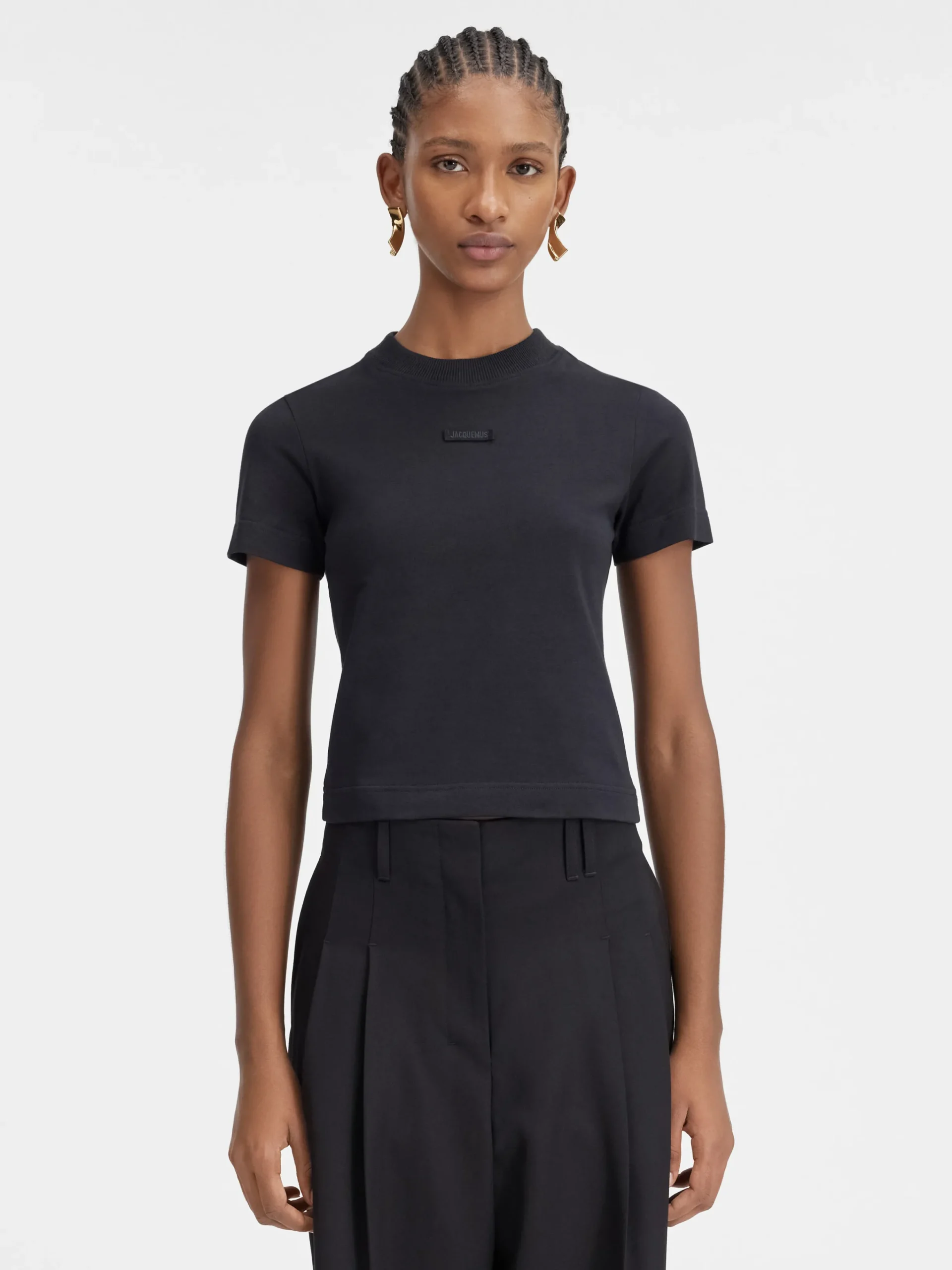 New Jacquemus Het Gros Grain T-shirt Black