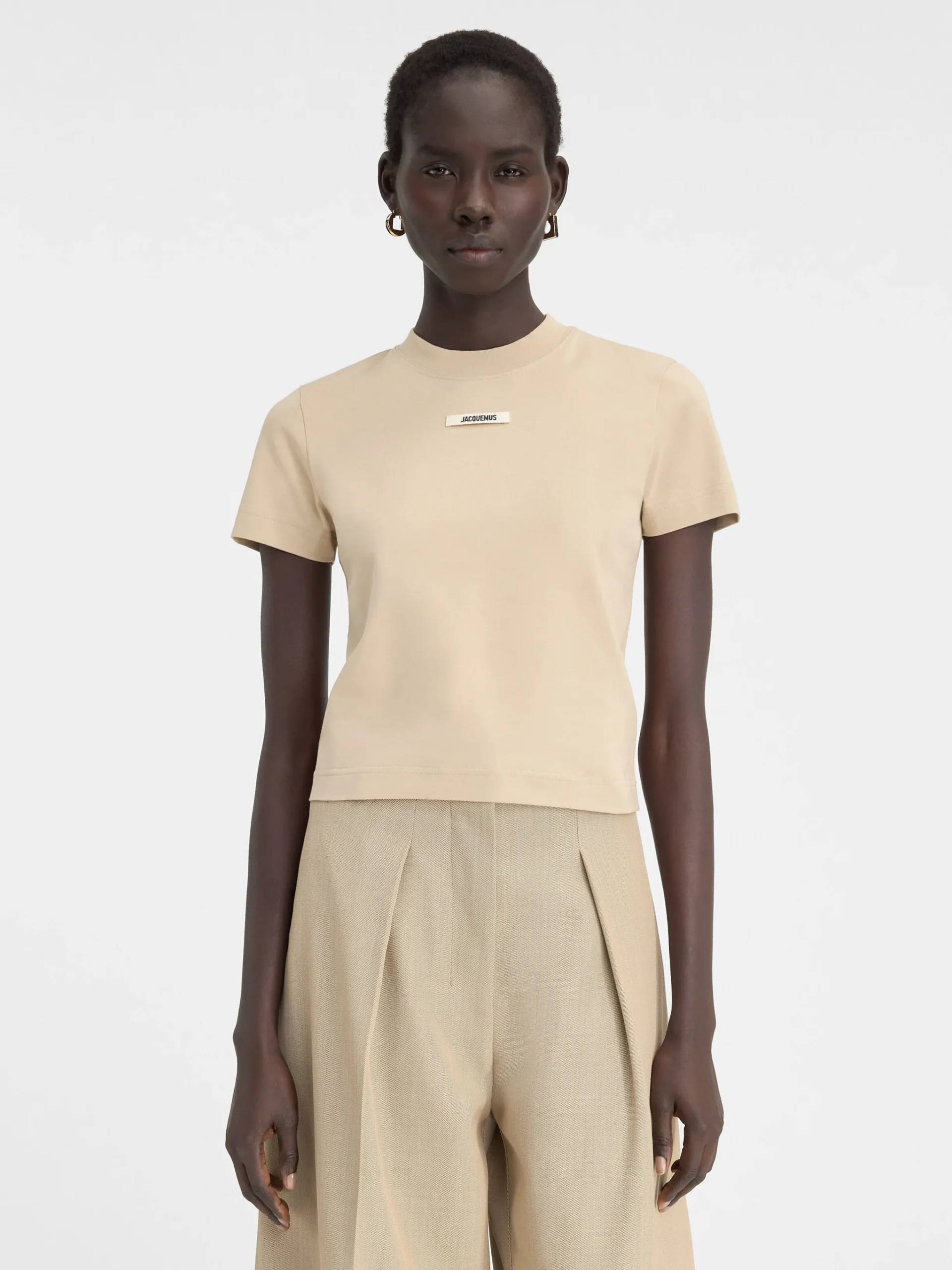 Outlet Jacquemus Het Gros Grain T-shirt Beige