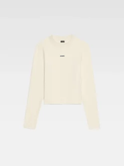 Discount Jacquemus Het Gros Grain T-shirt met lange mouwen LightBeige