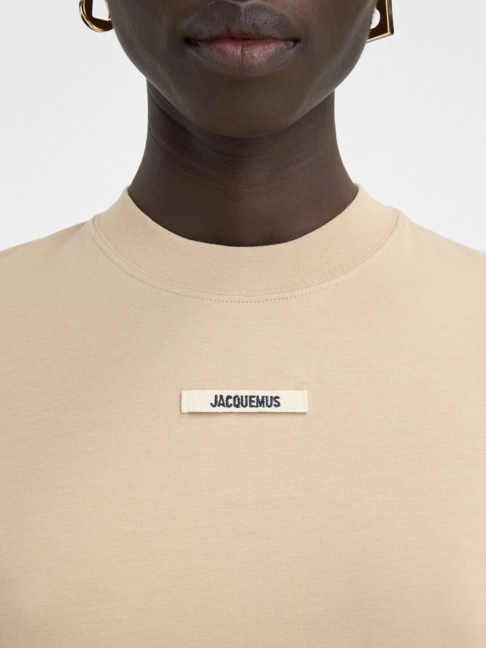 Hot Jacquemus Het Gros Grain T-shirt met lange mouwen Beige