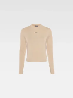 Hot Jacquemus Het Gros Grain T-shirt met lange mouwen Beige