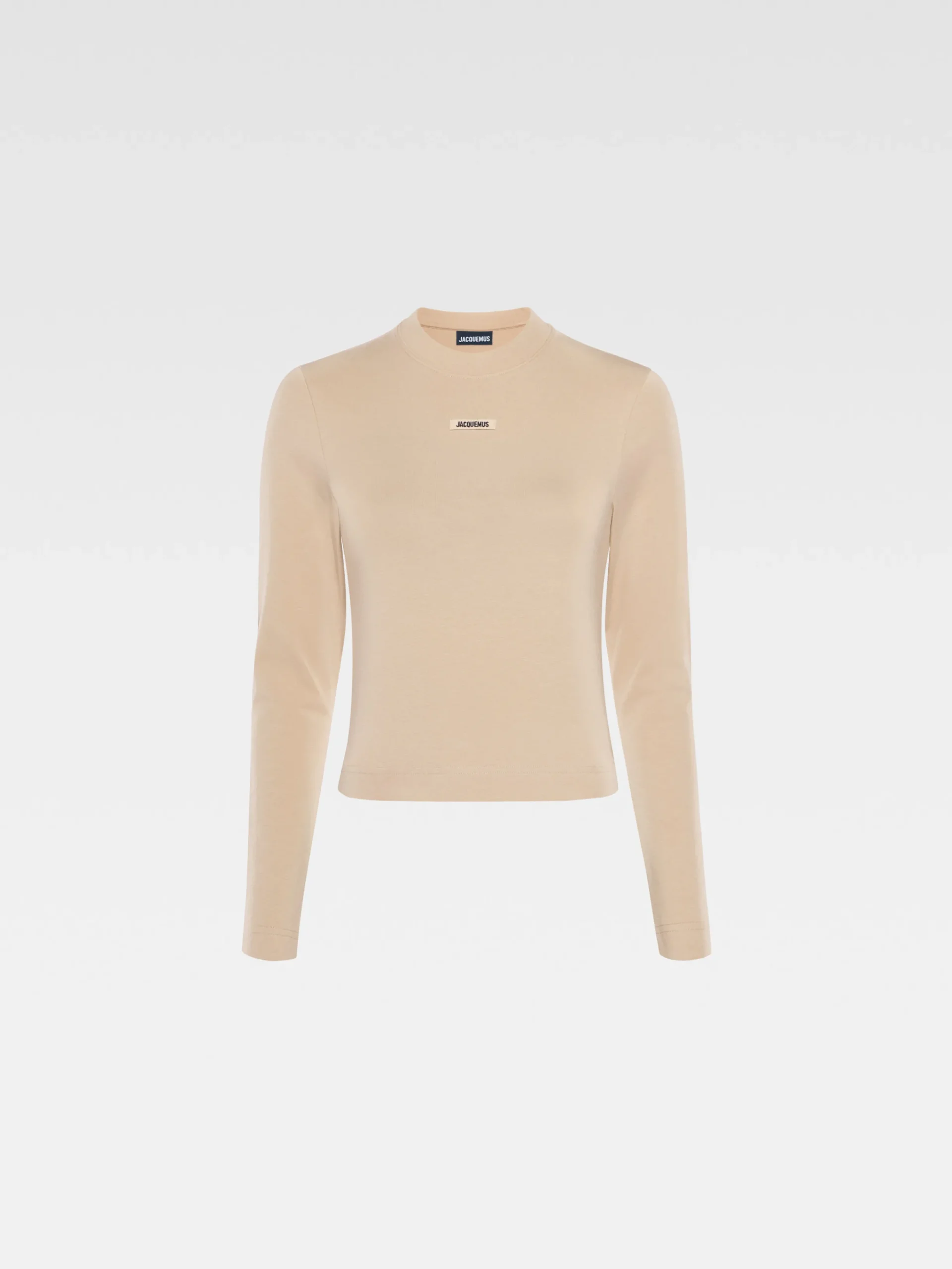 Hot Jacquemus Het Gros Grain T-shirt met lange mouwen Beige