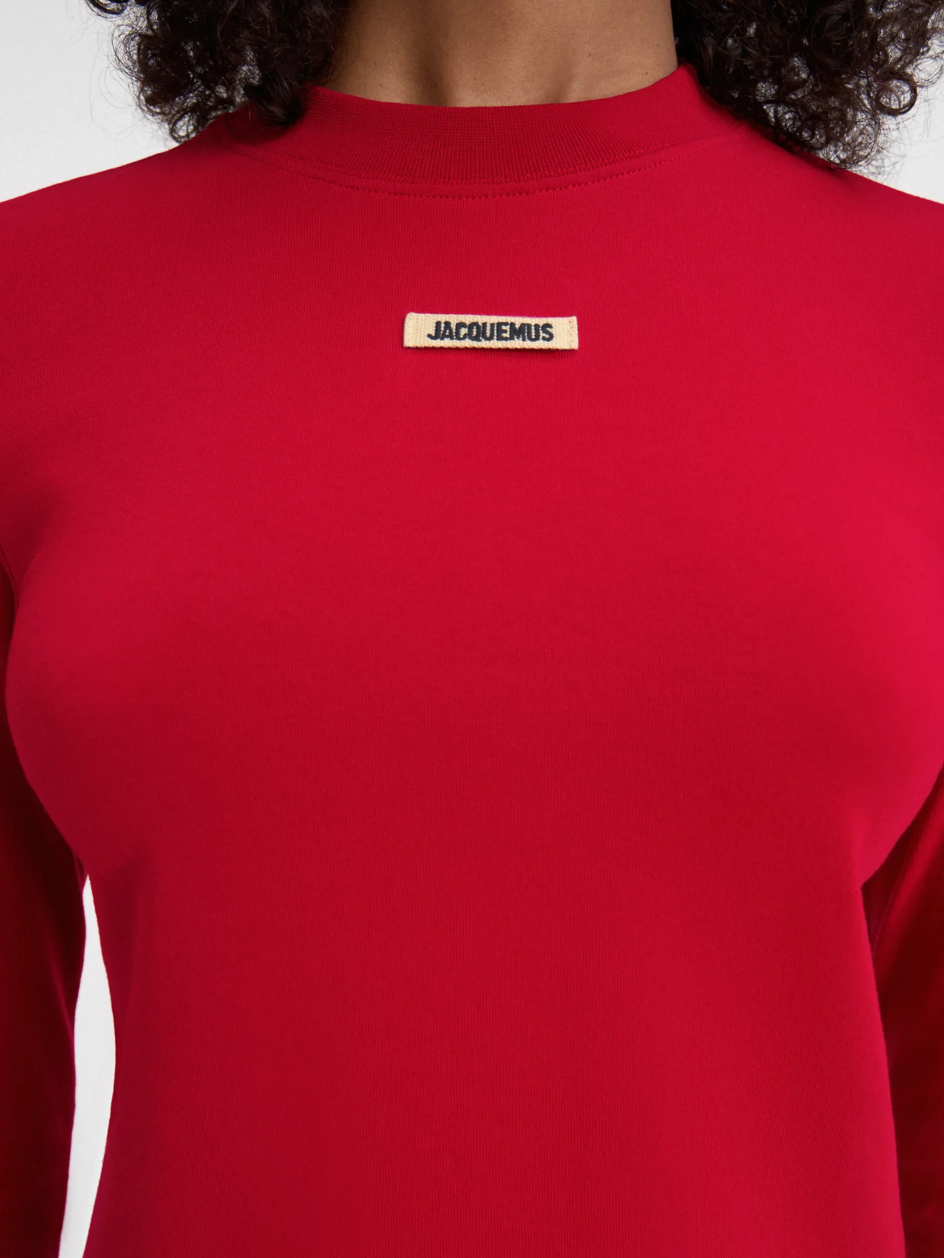 Clearance Jacquemus Het Gros Grain T-shirt met lange mouwen DarkRed
