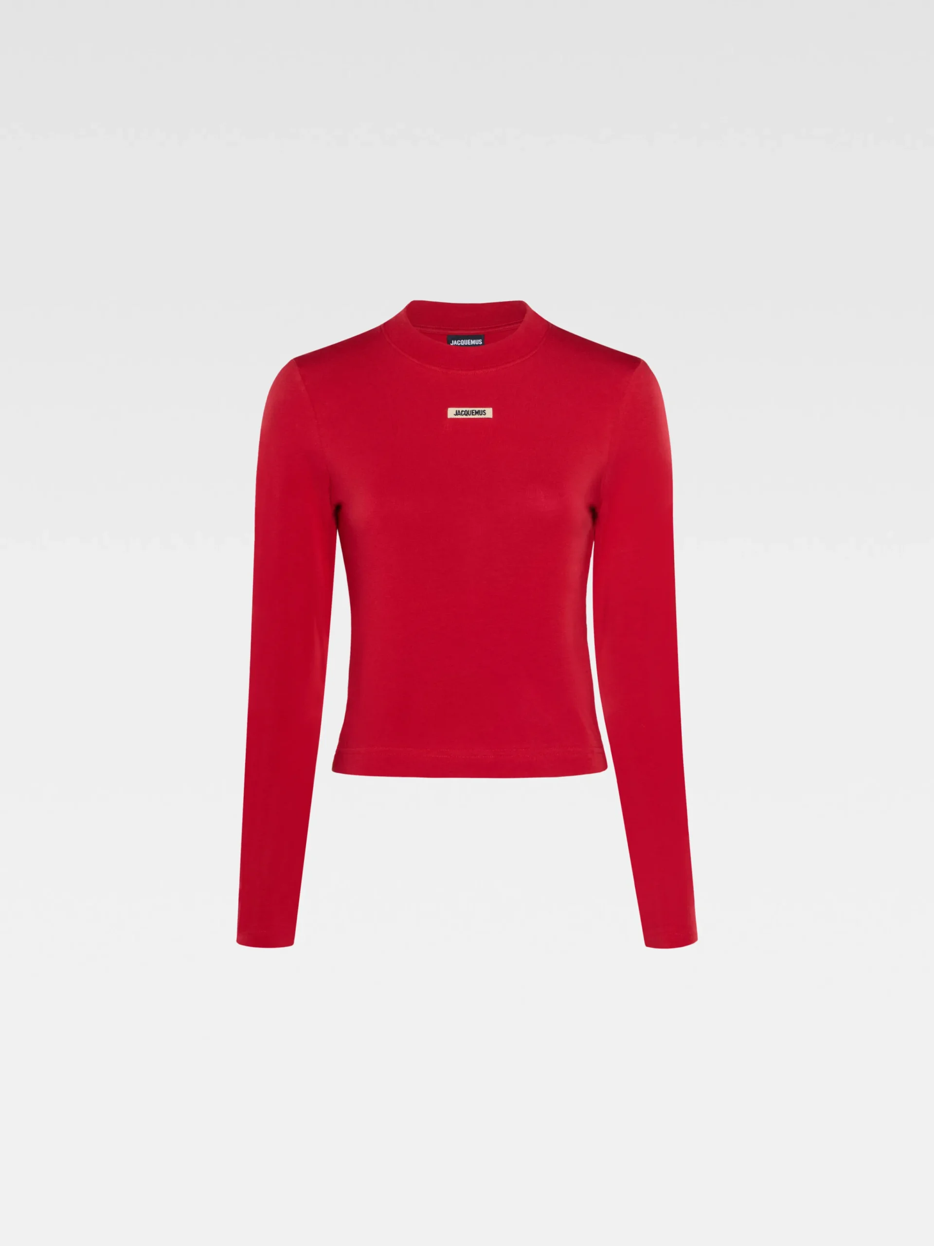 Clearance Jacquemus Het Gros Grain T-shirt met lange mouwen DarkRed