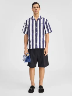 Fashion Jacquemus Het Jean shirt PrintRayureBlue