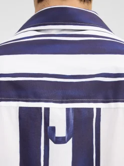 Fashion Jacquemus Het Jean shirt PrintRayureBlue