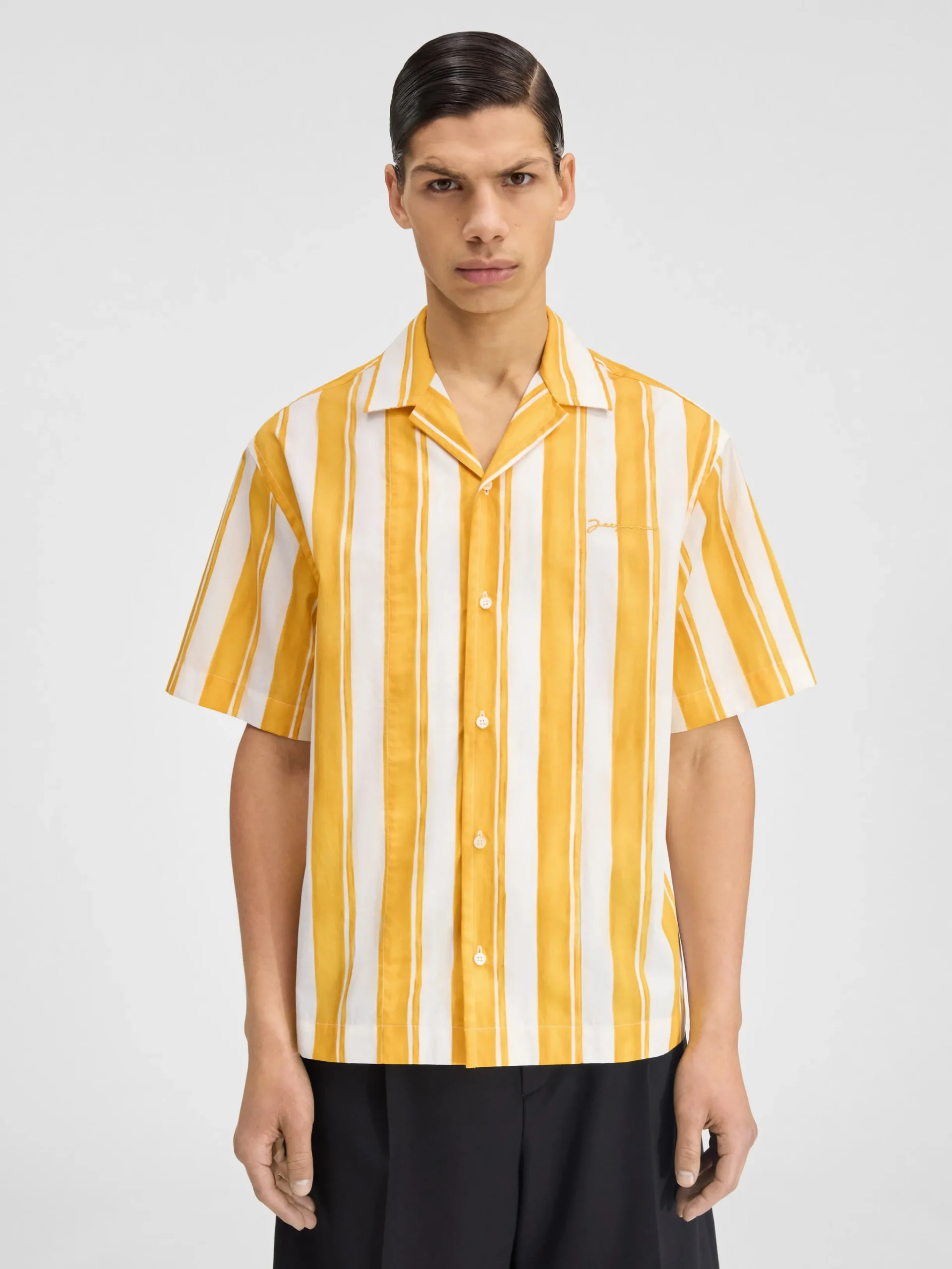 Sale Jacquemus Het Jean shirt PrintRayureYellowEcru