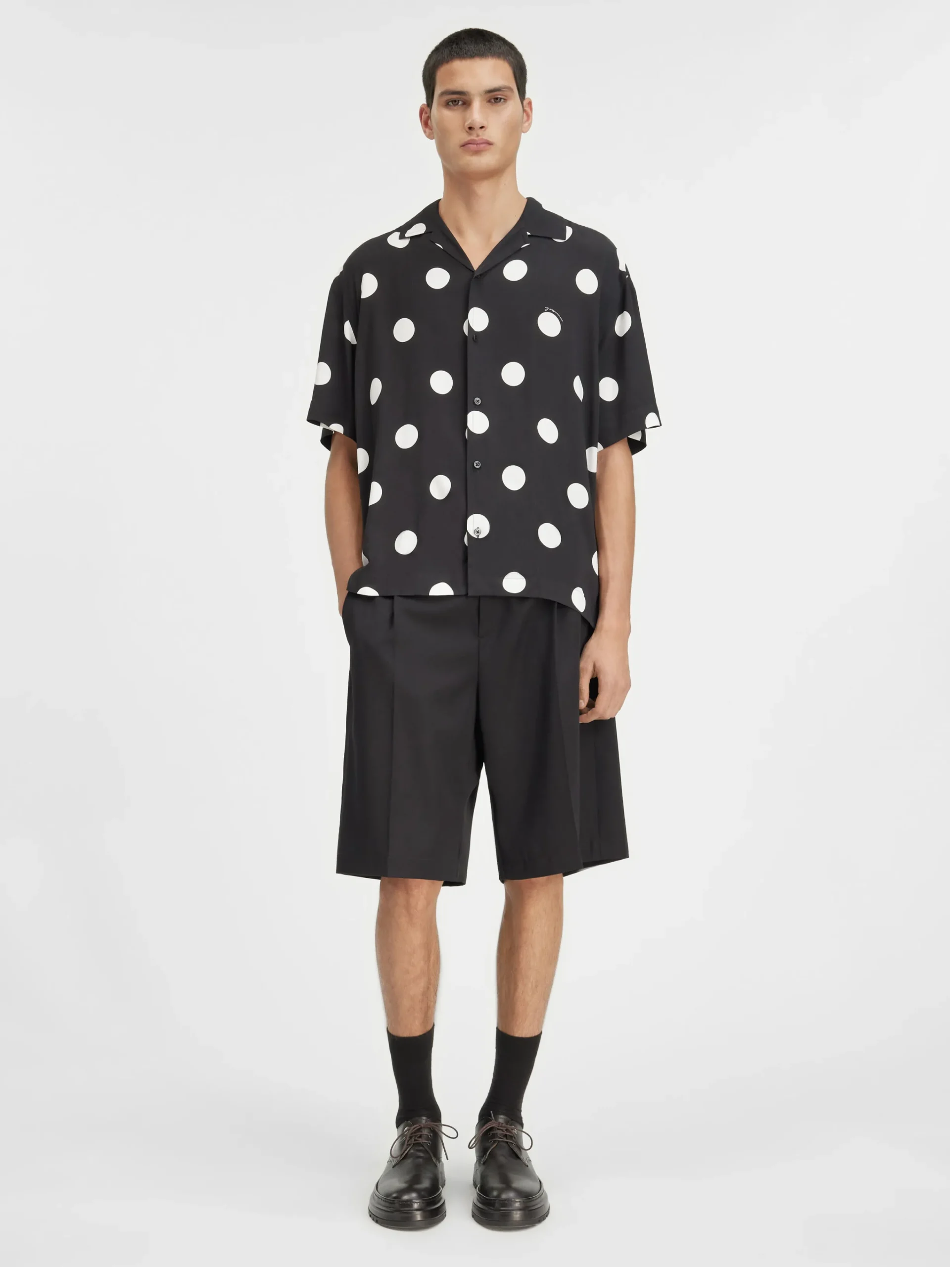 Sale Jacquemus Het Jean shirt Printdotsblack&white