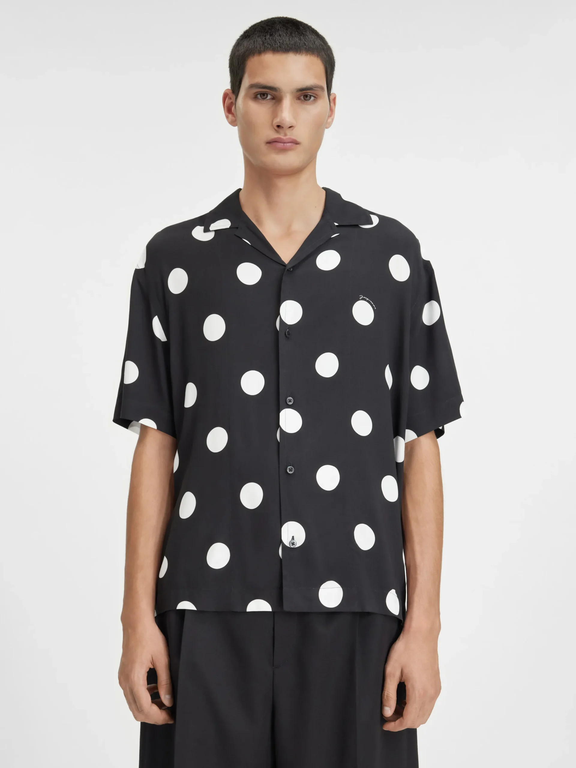 Sale Jacquemus Het Jean shirt Printdotsblack&white
