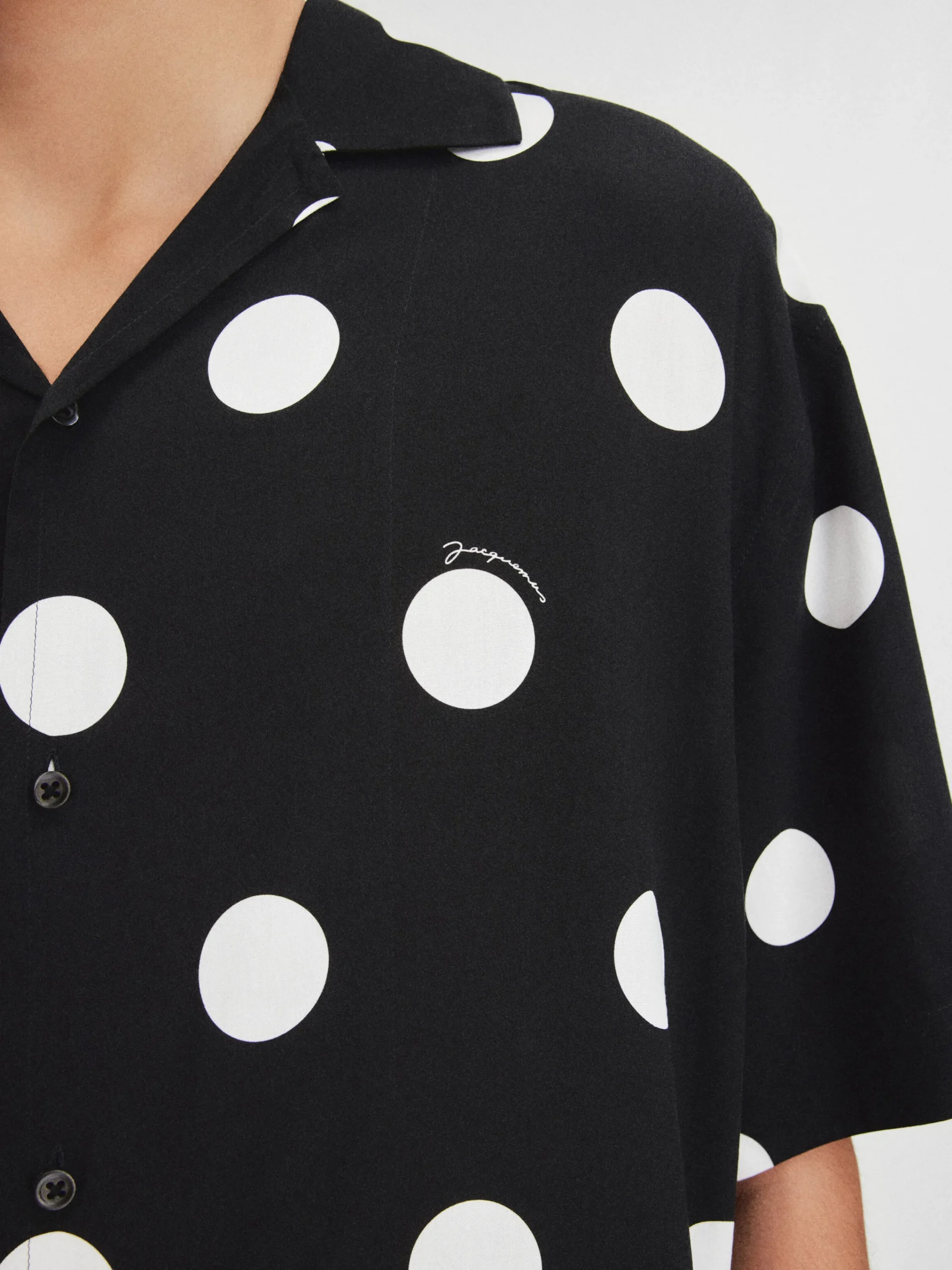 Sale Jacquemus Het Jean shirt Printdotsblack&white