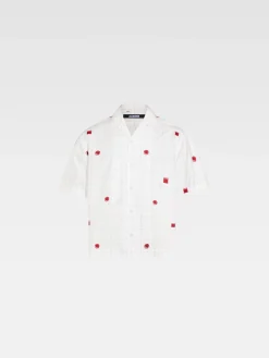 Best Jacquemus Het Jean shirt JacquardLabCheckRedWhite
