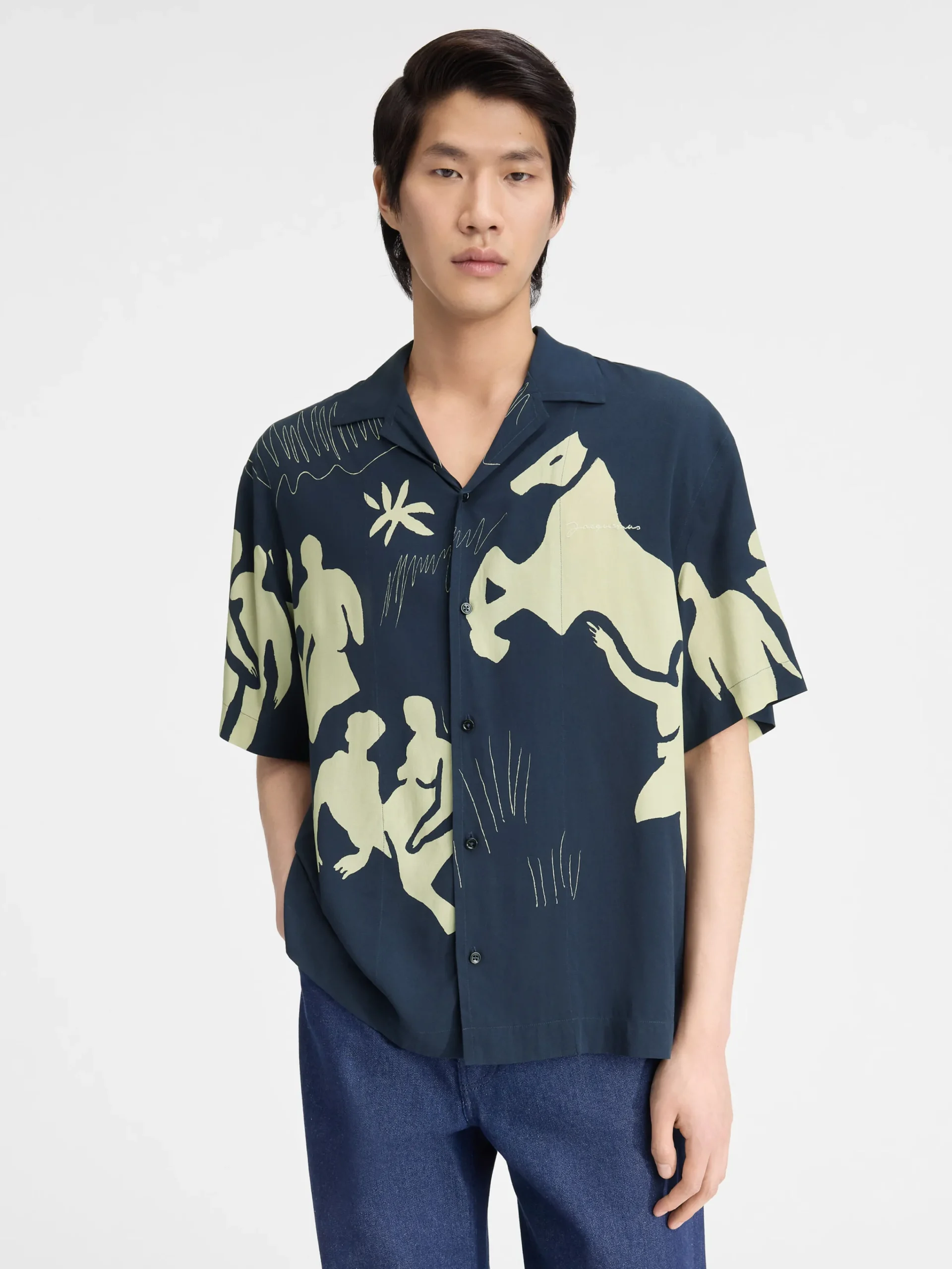 Sale Jacquemus Het Jean shirt PrintHorseSceneNavy