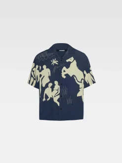 Sale Jacquemus Het Jean shirt PrintHorseSceneNavy