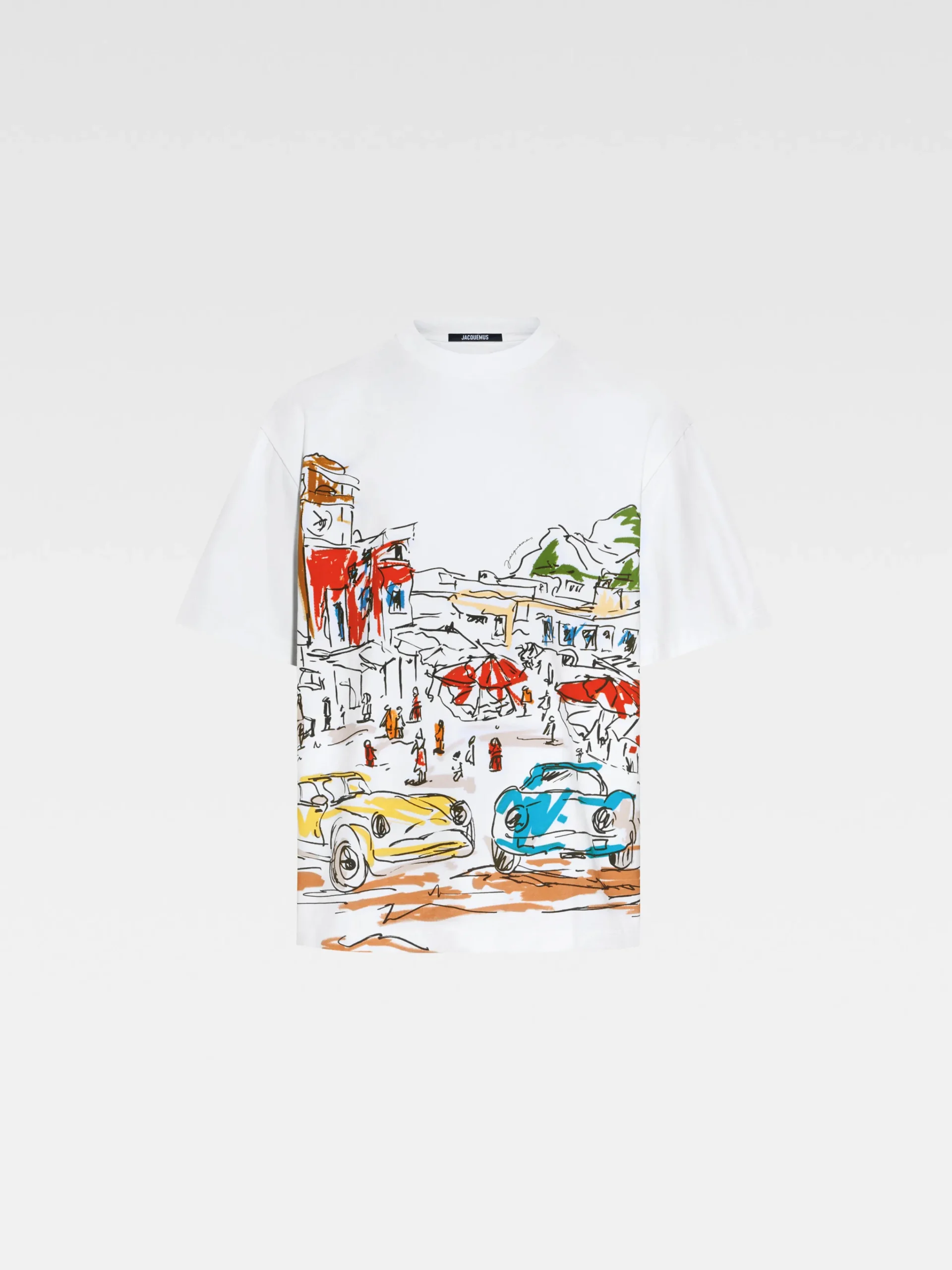 Discount Jacquemus Het Largo T-shirt PrintCapriCarsWhite