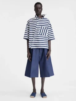 Sale Jacquemus Het Pablo shirt met korte mouwen PrintWhite&BlueStripes