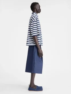 Sale Jacquemus Het Pablo shirt met korte mouwen PrintWhite&BlueStripes