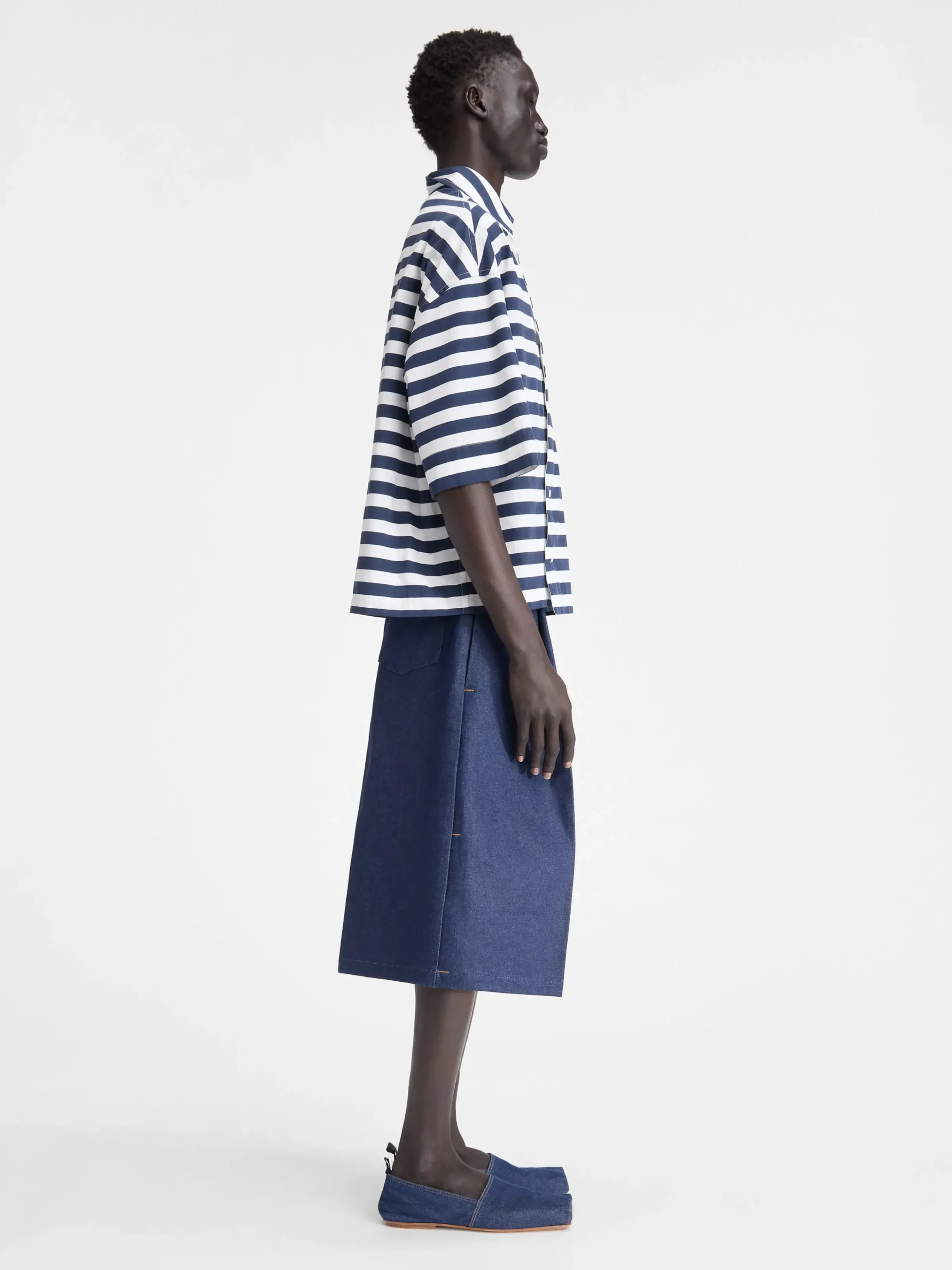 Sale Jacquemus Het Pablo shirt met korte mouwen PrintWhite&BlueStripes