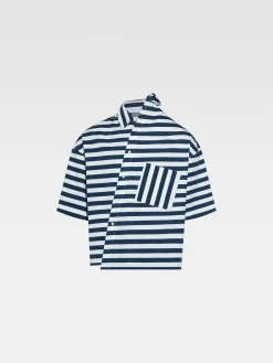 Sale Jacquemus Het Pablo shirt met korte mouwen PrintWhite&BlueStripes