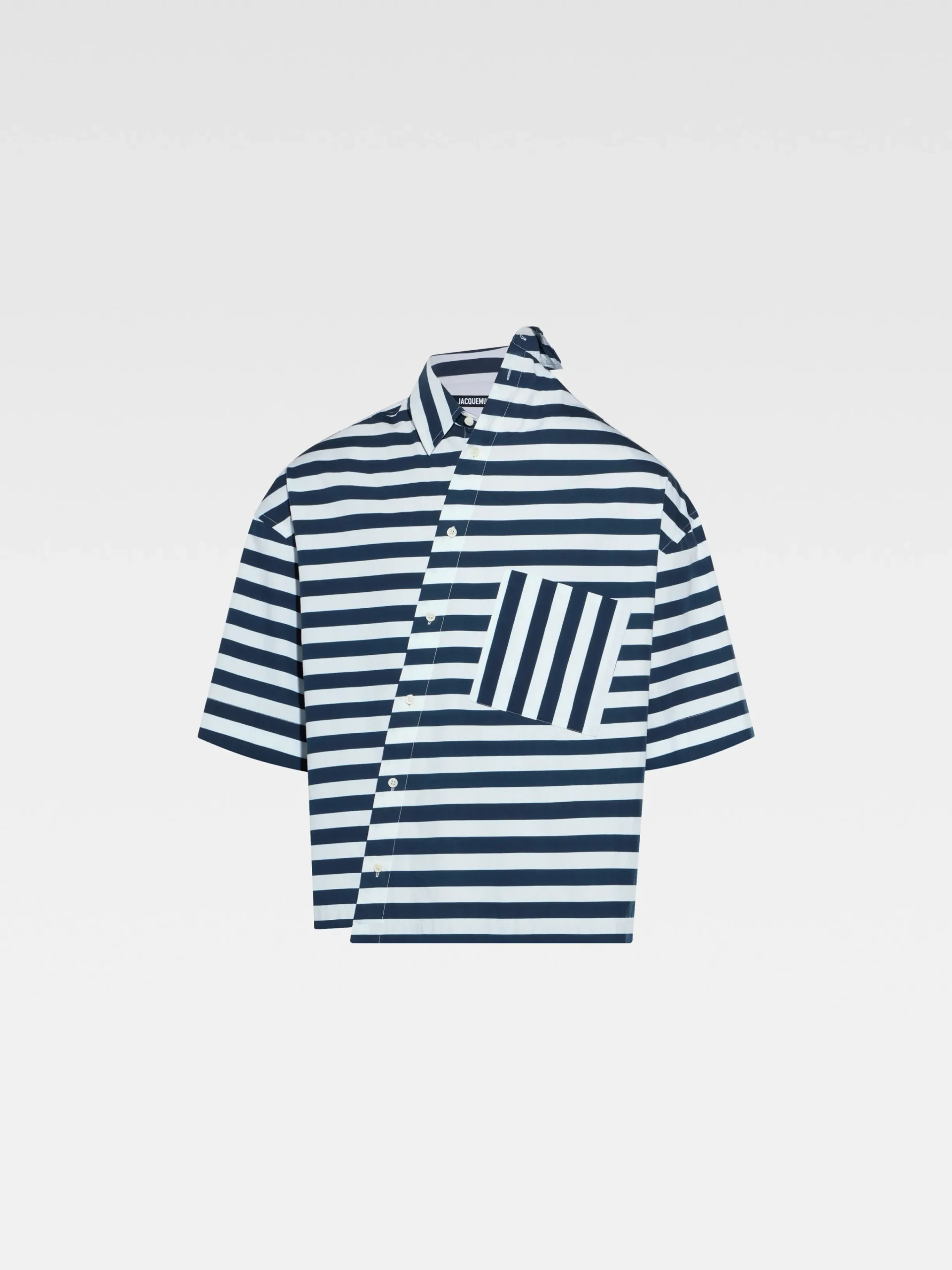 Sale Jacquemus Het Pablo shirt met korte mouwen PrintWhite&BlueStripes