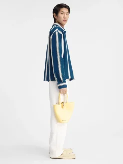 Fashion Jacquemus Het Papier shirt JacquardLogoStripesWhite
