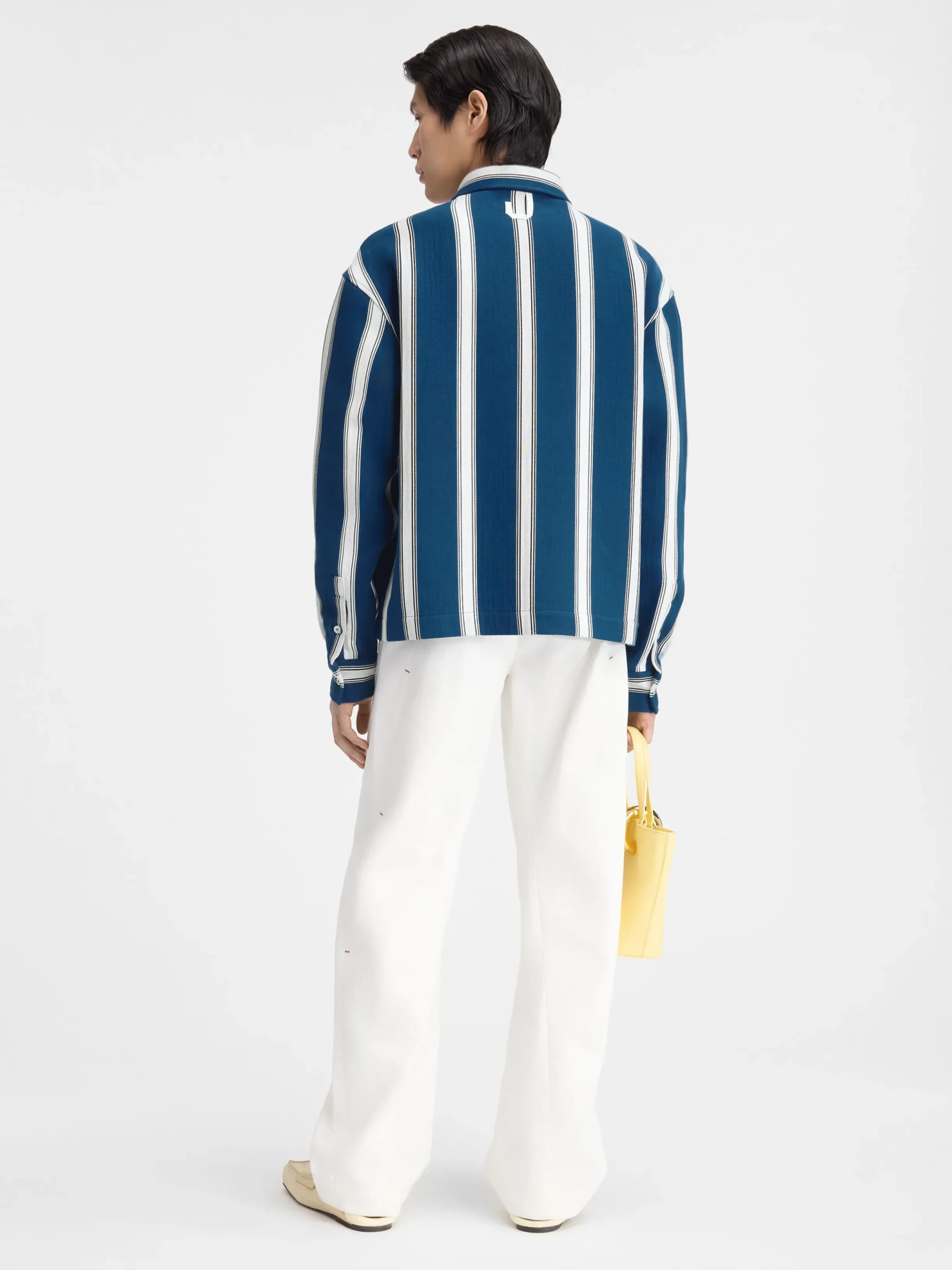Fashion Jacquemus Het Papier shirt JacquardLogoStripesWhite