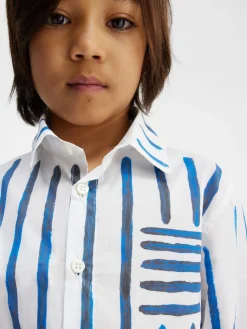 Online Jacquemus Het Peinture shirt voor kinderen PrintBlueStripesKids