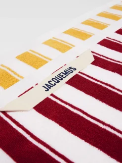 Fashion Jacquemus Het Rayures strandlaken PrintRayureYellowEcru