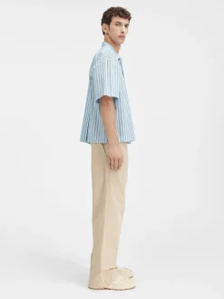 Fashion Jacquemus Het shirt met korte mouwen PrintBlueStripes