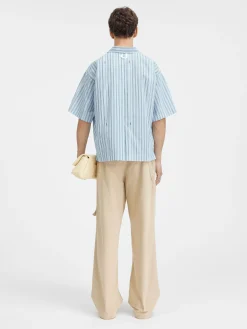 Fashion Jacquemus Het shirt met korte mouwen PrintBlueStripes