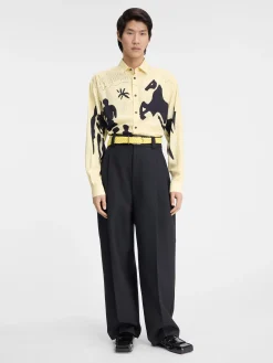 Clearance Jacquemus Het Simon shirt PrintHorseSceneYellow