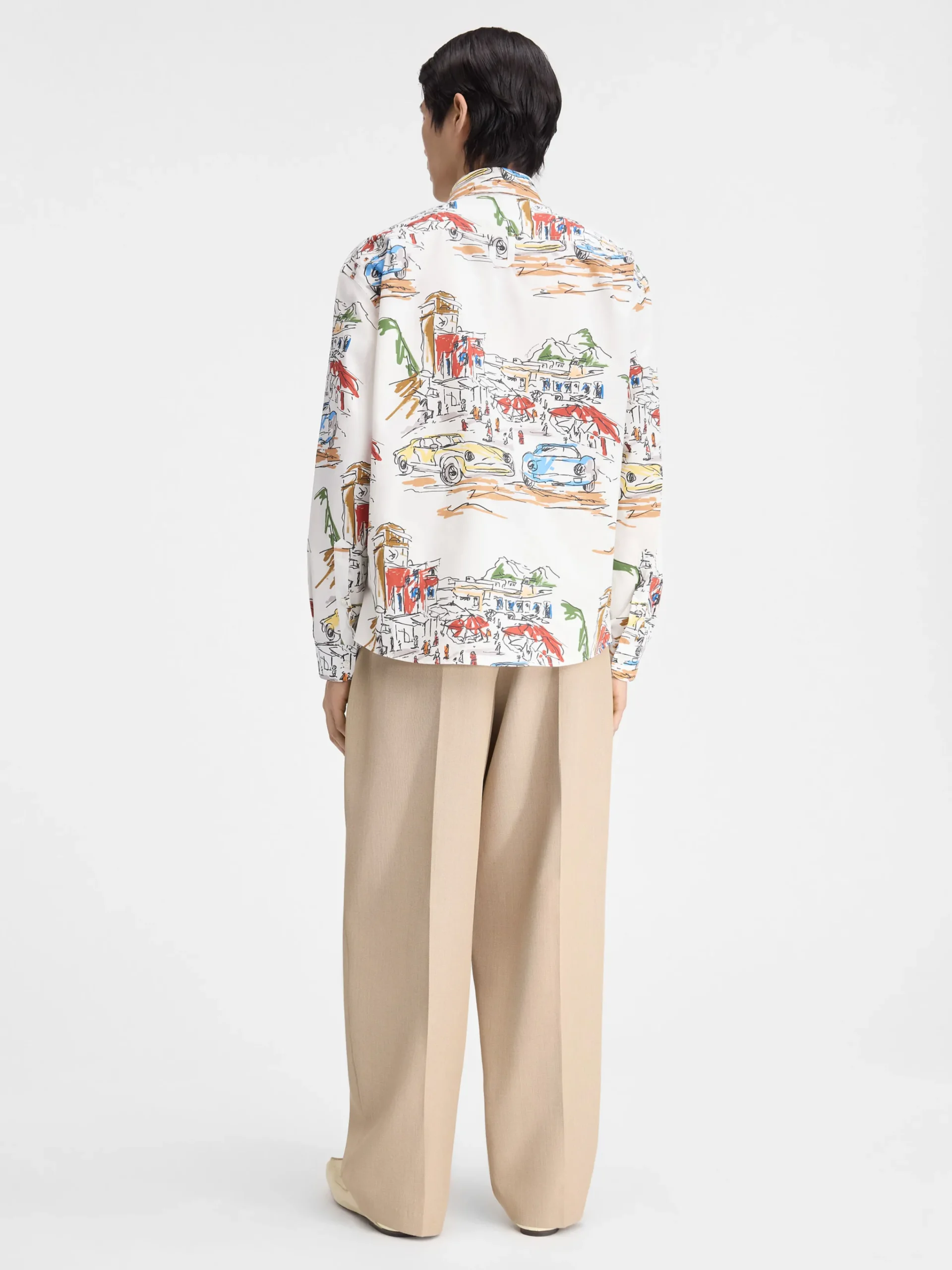 Best Jacquemus Het Simon shirt PrintCapriCarsWhite