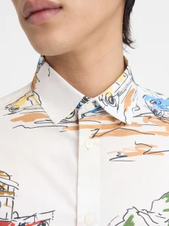 Best Jacquemus Het Simon shirt PrintCapriCarsWhite