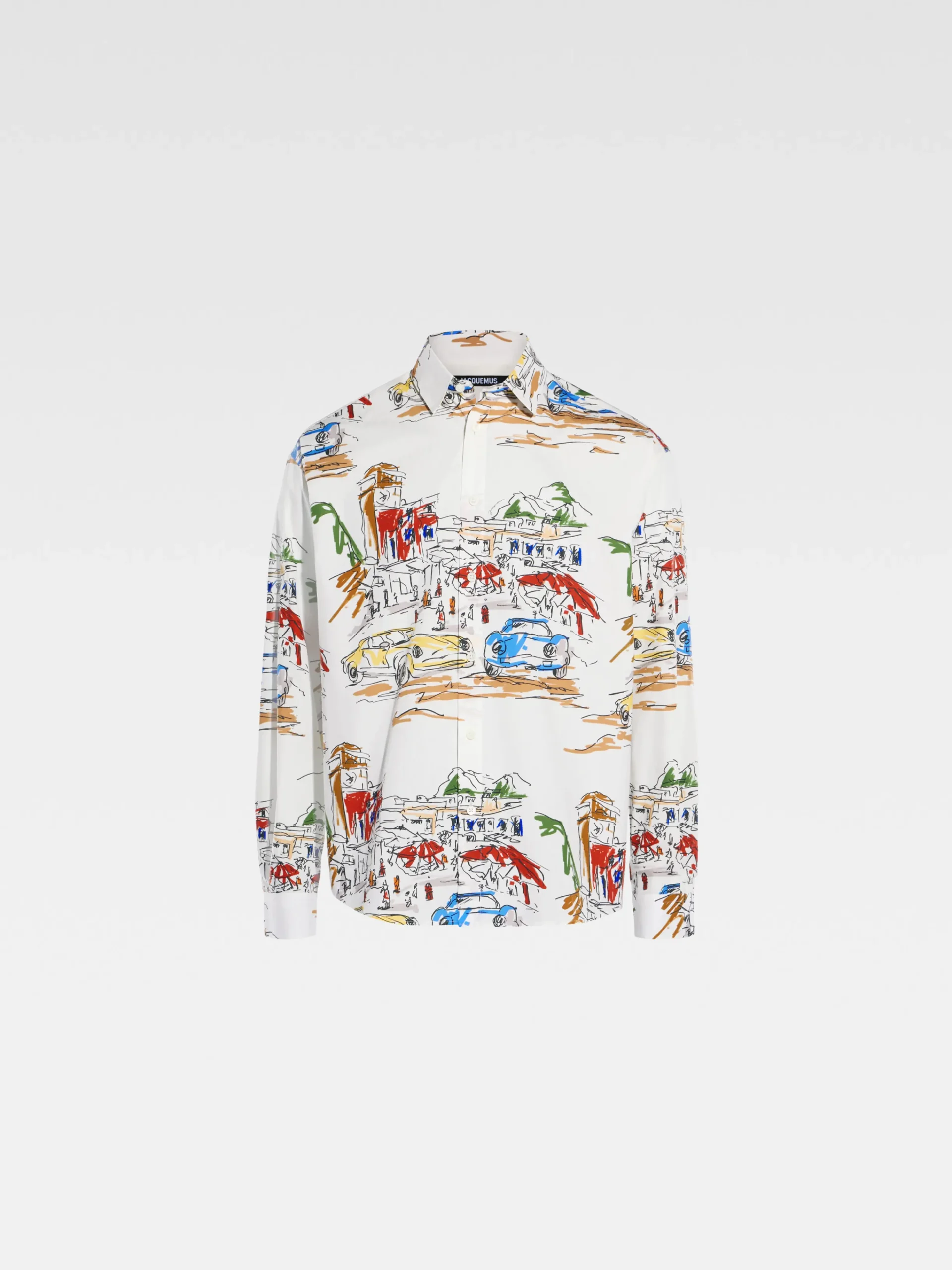 Best Jacquemus Het Simon shirt PrintCapriCarsWhite