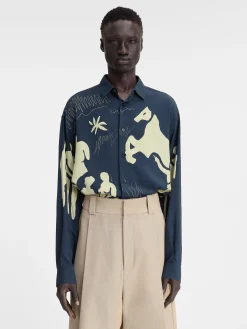 Hot Jacquemus Het Simon shirt PrintHorseSceneNavy