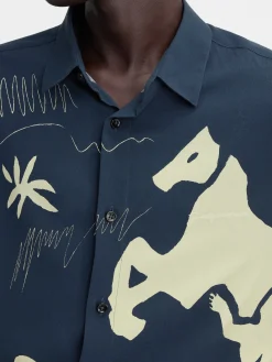 Hot Jacquemus Het Simon shirt PrintHorseSceneNavy