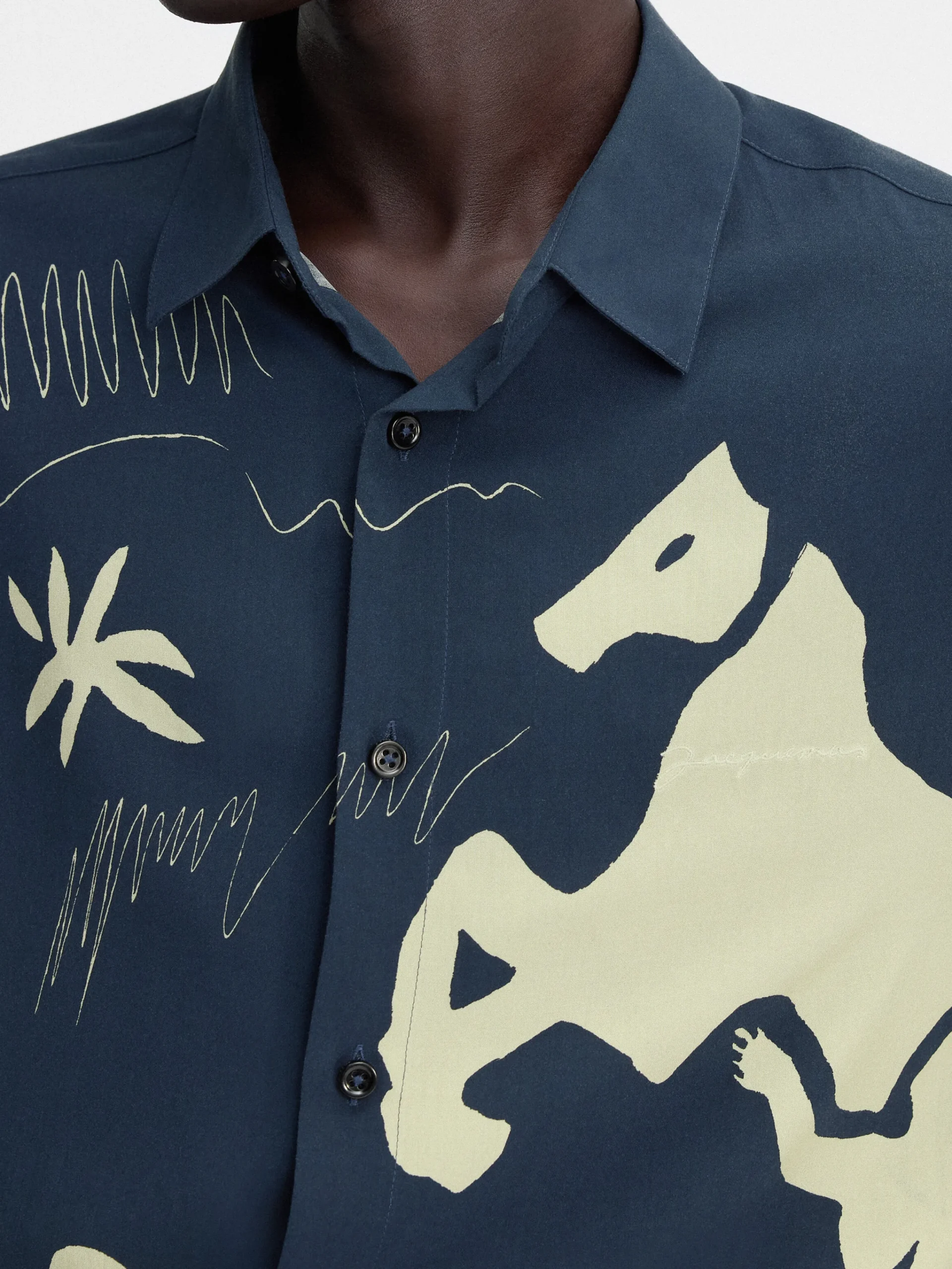 Hot Jacquemus Het Simon shirt PrintHorseSceneNavy