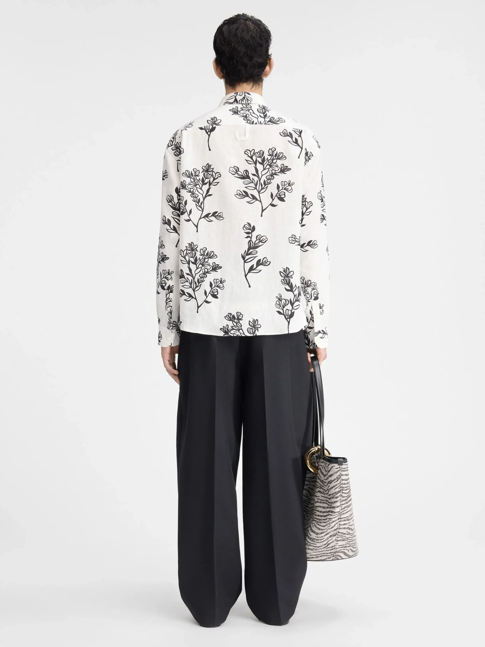 Discount Jacquemus Het Simon shirt PrintBlackFlowers