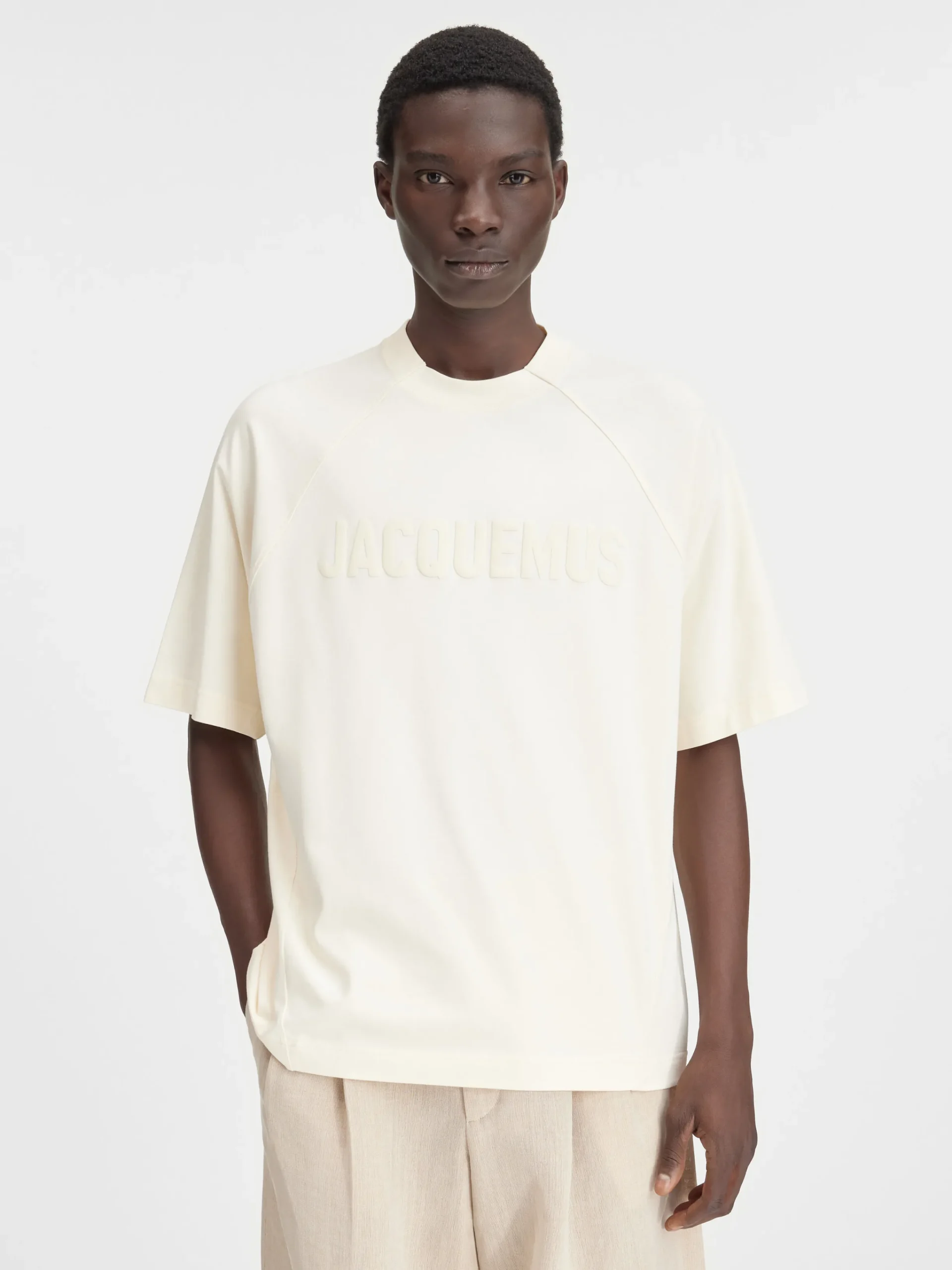Best Jacquemus Het Typo T-shirt LightBeige