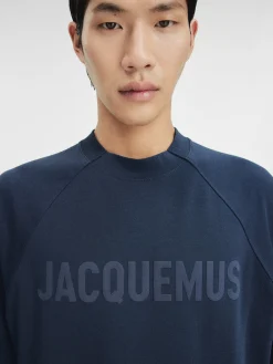 Outlet Jacquemus Het Typo T-shirt DarkNavy