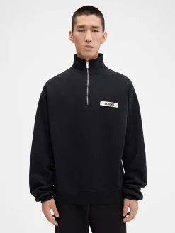 Best Jacquemus The Gros Grain zipped-rollneck sweatshirt Black