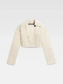 Hot Jacquemus The Marino de-N&icirc;mes denim jacket CrocoBeige
