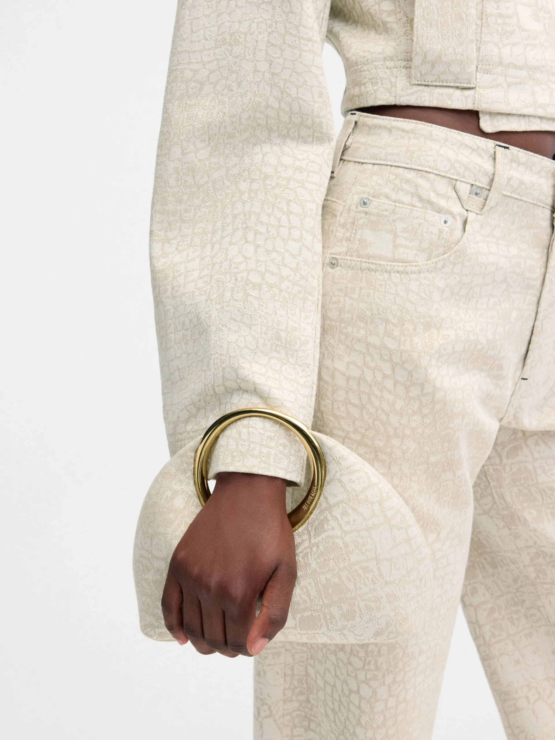 Hot Jacquemus The small Calino CrocoBeige